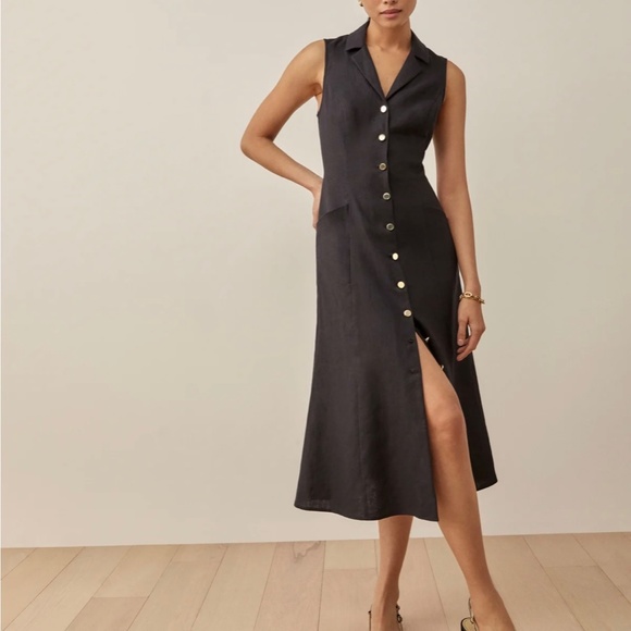 Reformation | Dresses | Reformation Greene Linen Dress Black | Poshmark